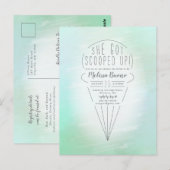 Scooped Ice Cream Theme Shower-uitnodiging Briefkaart (Voorkant / Achterkant)