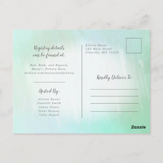 Scooped Ice Cream Theme Shower-uitnodiging Briefkaart (Achterkant)