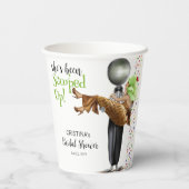 Scooped Up Chocolade Ijs Bruiloftsfeest Papieren Bekers (Achterkant)