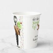 Scooped Up Chocolade Ijs Bruiloftsfeest Papieren Bekers (Rechts)