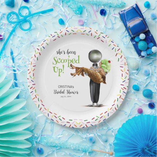 Scooped Up Chocolate Ice Cream Vrijgezellenfeest Papieren Bordje (Feest)