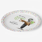 Scooped Up Chocolate Ice Cream Vrijgezellenfeest Papieren Bordje (Gekanteld)