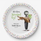 Scooped Up Chocolate Ice Cream Vrijgezellenfeest Papieren Bordje (Voorkant)