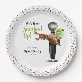 Scooped Up Chocolate Ice Cream Vrijgezellenfeest Papieren Bordje