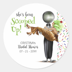 Scooped Up Chocolate Ice Cream Vrijgezellenfeest Ronde Sticker