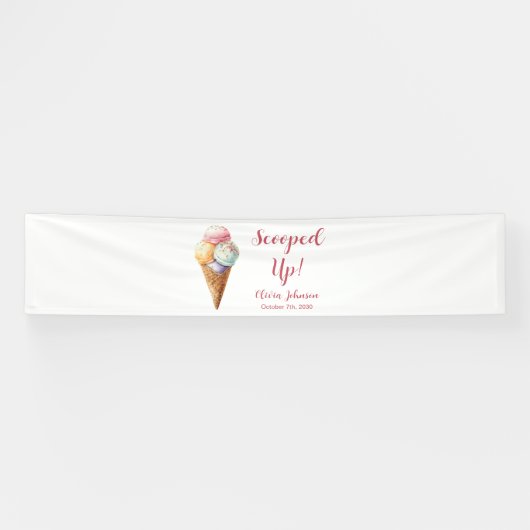 Scooped Up Ice Cream Cute Bridal Shower Spandoek (Horizontaal)