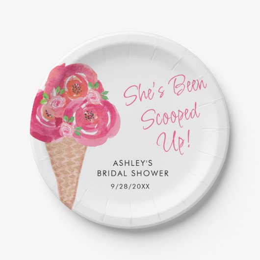 Scooped Up Ice Cream Vrijgezellenfeest gepersonali Papieren Bordje (Voorkant)