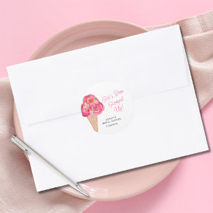 Scooped Up Ice Cream Vrijgezellenfeest gepersonali Ronde Sticker