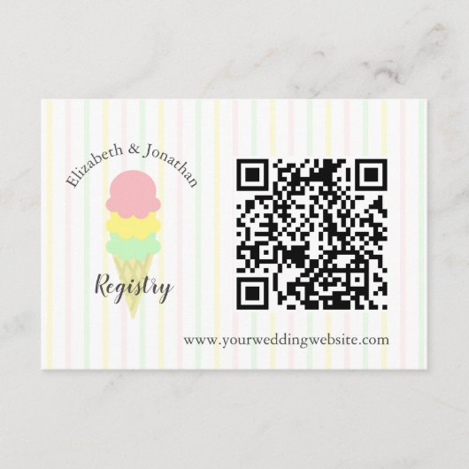 Scooped Up Ice Cream Vrijgezellenfeest Registry Informatiekaartje (Voorkant)