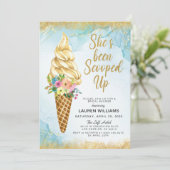 Scooped Up Ijs Bruids Uitnodiging (Staand voorkant)
