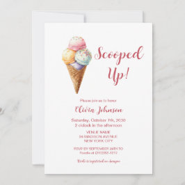Scooped Up! Pink Ice Cream Bridal Shower Kaart