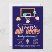Scoops and Hoops Girl Basketball Invitation (Voorkant)