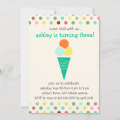 Scoops and polka stipts verjaardagsfeest kaart (Voorkant)