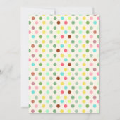 Scoops and polka stipts verjaardagsfeest kaart (Achterkant)