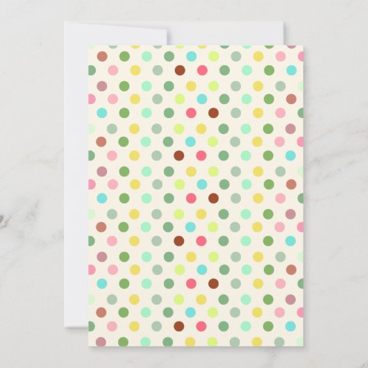 Scoops and polka stipts verjaardagsfeest kaart (Achterkant)