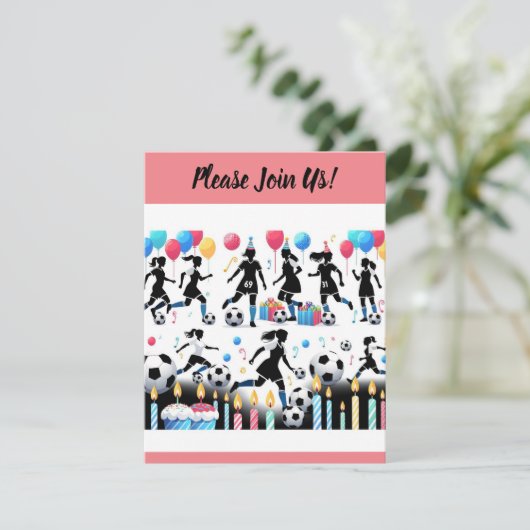 Scoor met ons Damesvoetbalfeest Kaart (Staand voorkant)