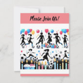 Scoor met ons Damesvoetbalfeestje Kaart (Voorkant)