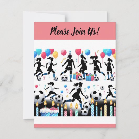 Scoor met ons Damesvoetbalfeestje Kaart (Voorkant)