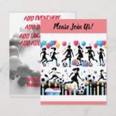 Scoor met ons Damesvoetbalfeestje Kaart (Voorkant / Achterkant)