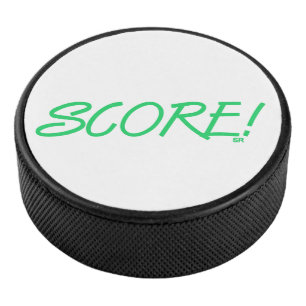 Scoor witte hockeypuck hockey puck