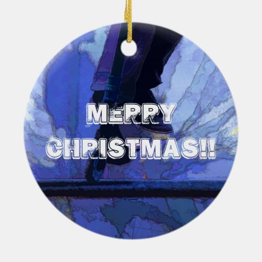 Scoot Booter - Stuntscooter kunstwerk Keramisch Ornament (Achterkant)