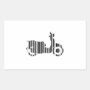 SCOOTER BAR CODE Motorcycle Barcode Patroonontwerp Rechthoekige Sticker