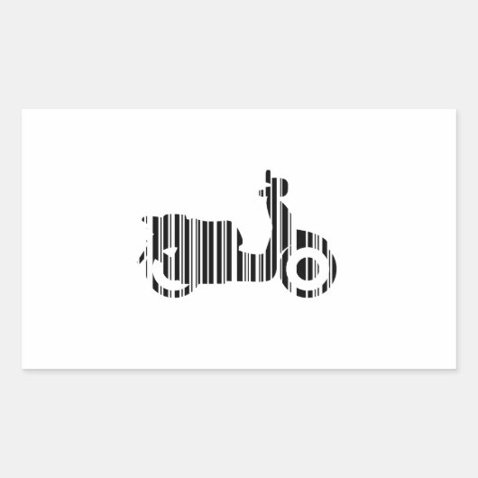 SCOOTER BAR CODE Motorcycle Barcode Patroonontwerp Rechthoekige Sticker (Voorkant)