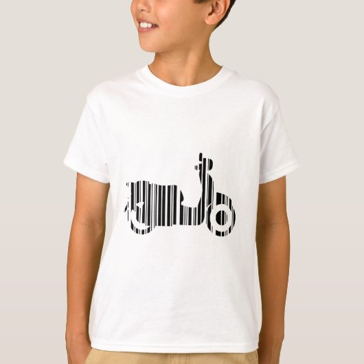 SCOOTER BAR CODE Motorfiets Barcode Patroon Ontwer T-shirt (Voorkant)