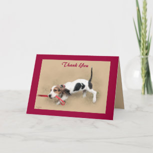 Scooter...Basset Hound Puppy...Bedankt!...Kaart. Bedankkaart