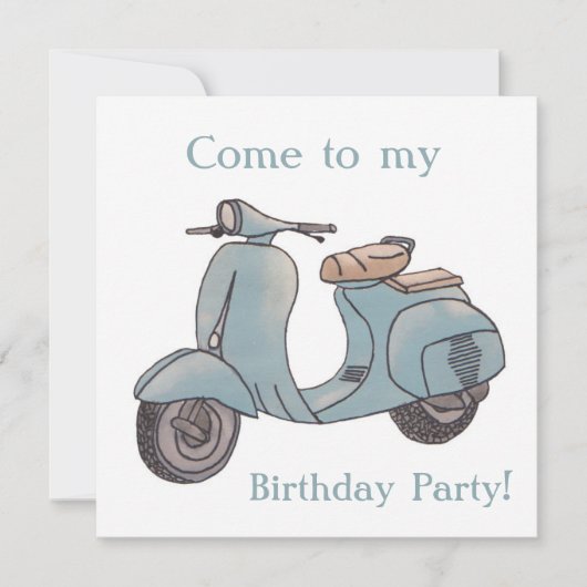 Scooter Birthday-uitnodiging Kaart (Voorkant)