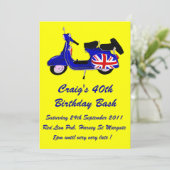  scooter Boy Birthday nodig Kaart (Staand voorkant)