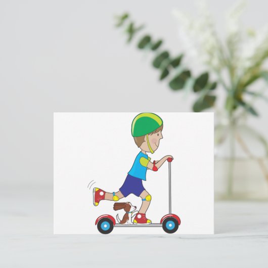 Scooter Boy Briefkaart (Staand voorkant)