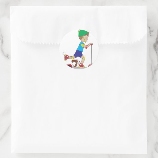Scooter Boy Ronde Sticker (Tas)