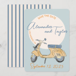 Scooter Bruiloft Italië Uitnodiging
