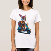 Scooter Bunny Retro T-Shirt (Voorkant)
