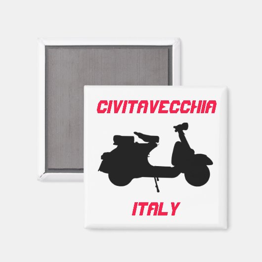 Scooter, Civitavecchia, Italië Magneet (Voorkant / Achterkant)