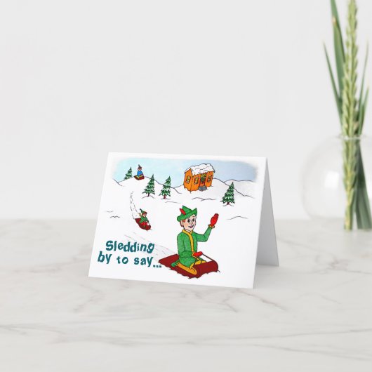 Scooter de Elf Kerstkaart Bedankkaart (Voorkant)