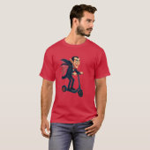 Scooter Dracula Funny toon Vampire on Electric Rid T-shirt (Voorkant volledig)
