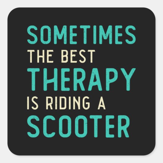 Scooter Driver Beste Therapie Stunt Retro  Vierkante Sticker (Voorkant)