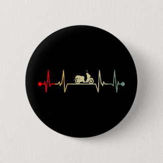 Scooter Driver Electric Scooter Heartbeat Retro Ronde Button 5,7 Cm