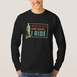 Scooter Driver I Ride Escooter Stunt Retro  T-shirt