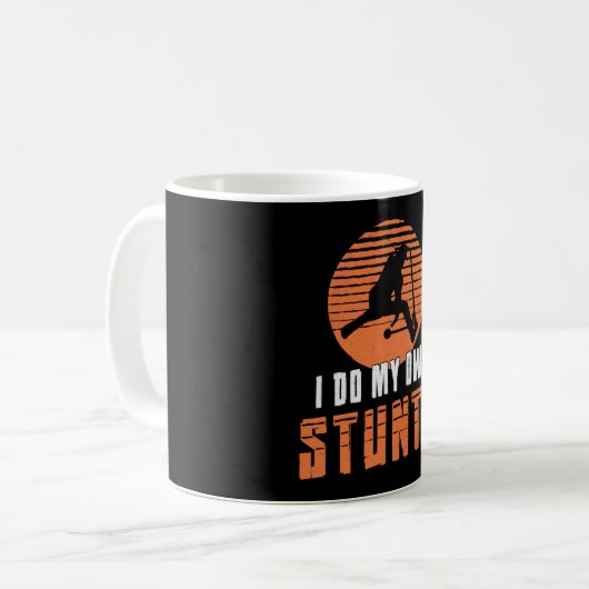 Scooter Driver Ik doe mijn eigen stunts stunt Koffiemok (Voorkant links)