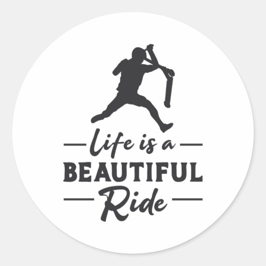 Scooter Driver Life is een mooie rit retro Ronde Sticker (Voorkant)