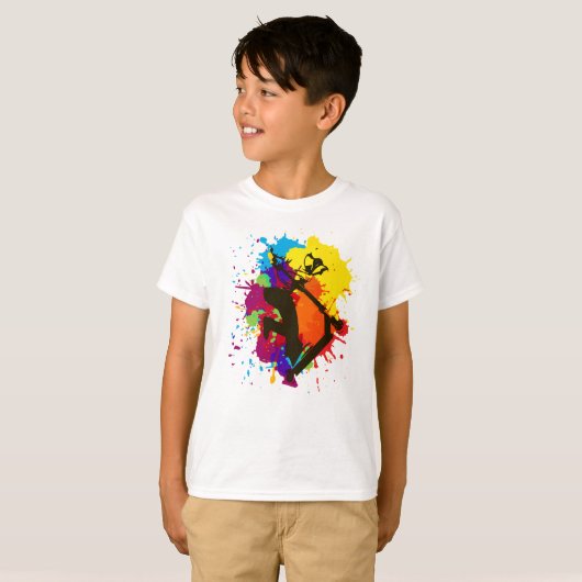 Scooter freestyle colorfull t-shirt (Voorkant volledig)