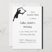 Scooter Fun Park Party uitnodigen Kaart (Achterkant)