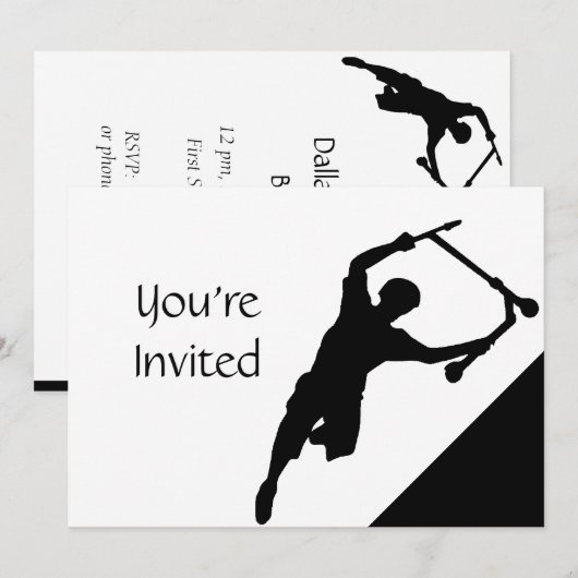 Scooter Fun Park Party uitnodigen Kaart (Voorkant / Achterkant)