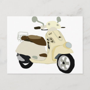 scooter funky digitale illustratie briefkaart