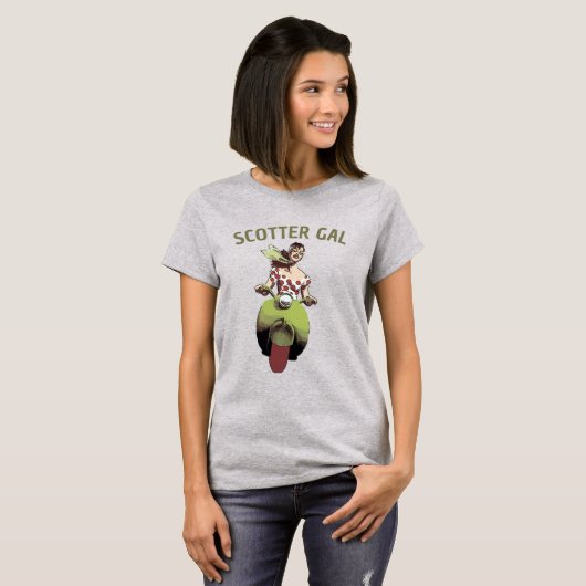 Scooter Gal, voeg tekst T-Shirt toe (Voorkant volledig)
