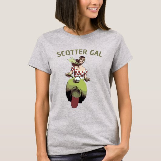 Scooter Gal, voeg tekst T-Shirt toe (Voorkant)