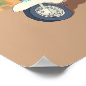 Scooter geparkeerd op de italiaanse straat. poster (Hoek)